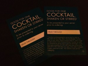 Free drinks at hotel check in. Good start to the weekend!