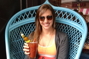Spicy Bloody Mary's in the princess chair. Yes, I felt special