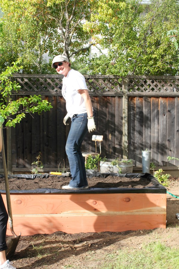 Dirt added! Time to compact.