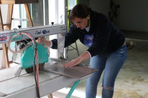 Cutting tile is a very serious business… just like list making!