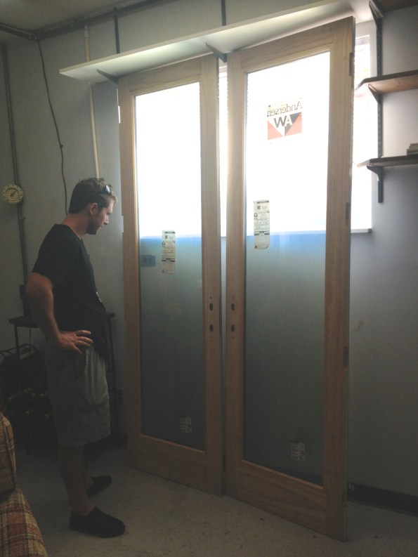 Brought door #1 home and spent a few hours daydreaming about how gloriously the doors would replace that window... 