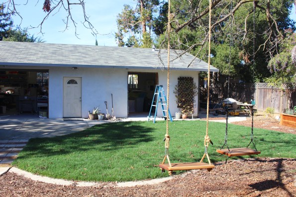 That's a pretty big hole in the wall. And yes, we have swings :)