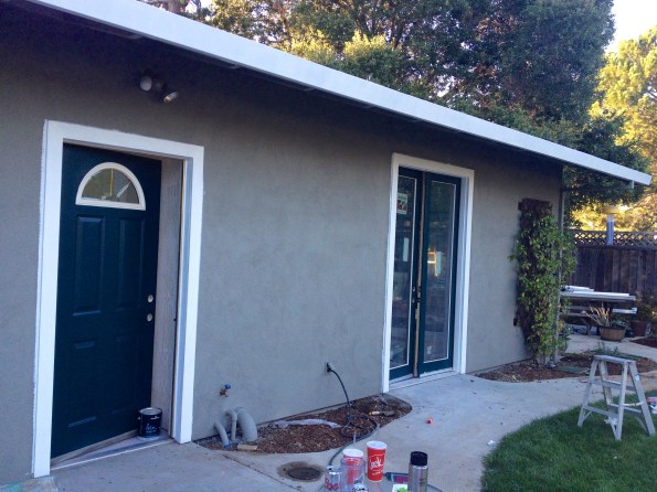 The less than perfect white trim after the first painting go-around.