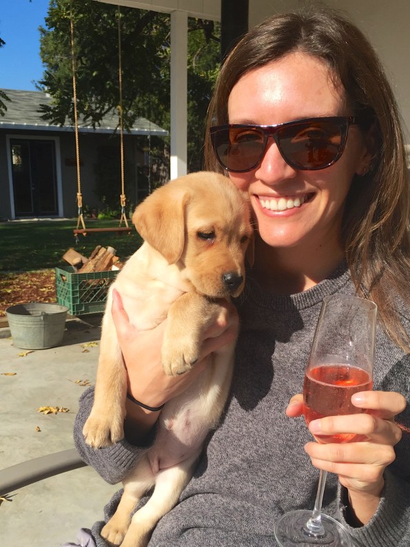 Celebrating Chelsey's birthday! Flo loves the champs...